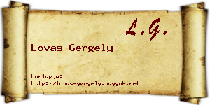 Lovas Gergely névjegykártya